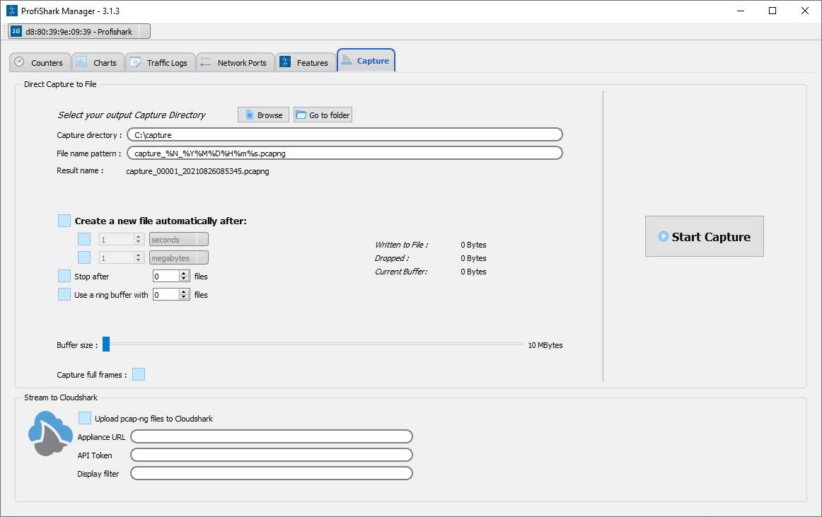 ProfiShark Manager direct capture