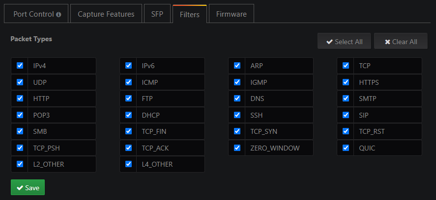 Hardware filters | Profitap Knowledge Base