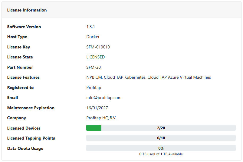 Administration | Profitap Knowledge Base